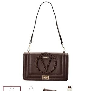 Valentino black shoulder bad gold accents